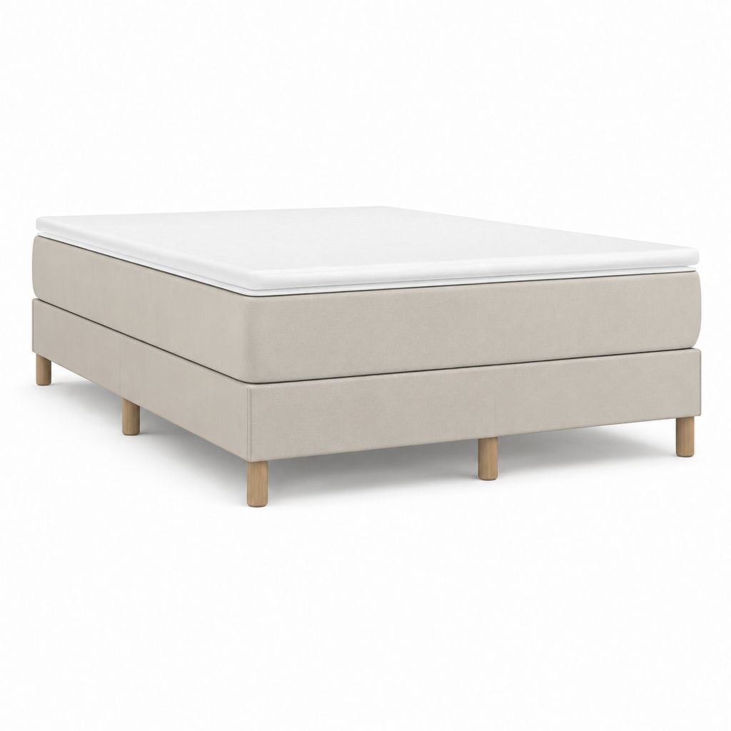 Letto continentale matrimoniale rettangolare beige in poliestere con materasso 160 x 200 x 55 cm