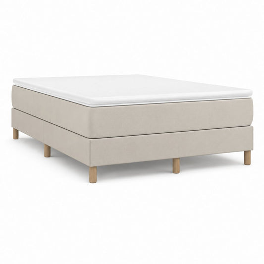 Letto continentale matrimoniale rettangolare beige in poliestere con materasso 160 x 200 x 55 cm