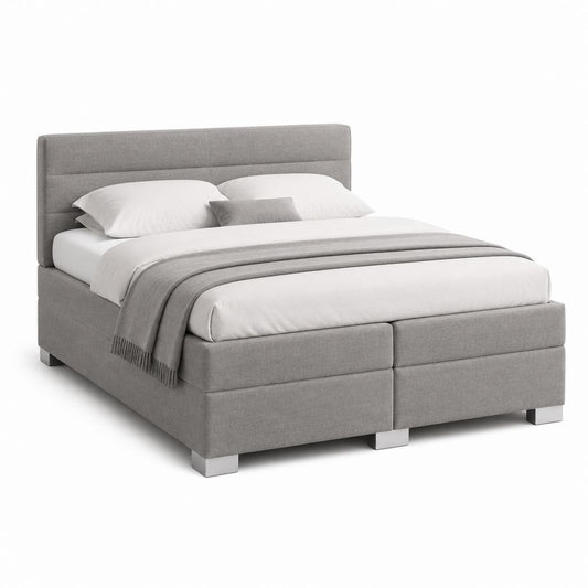 Letto matrimoniale imbottito grigio in poliestere 180 x 200 cm